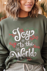 UL180-E3221 Joy to the World Christmas Graphic Sweatshirt $20