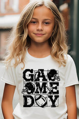 US3001Y-E3073Z Distressed Game Day Kids Graphic Tee $11