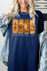 5000P-E3169 Give Thanks To The Lord Graphic Plus Heavy Cotton Tee $12.75