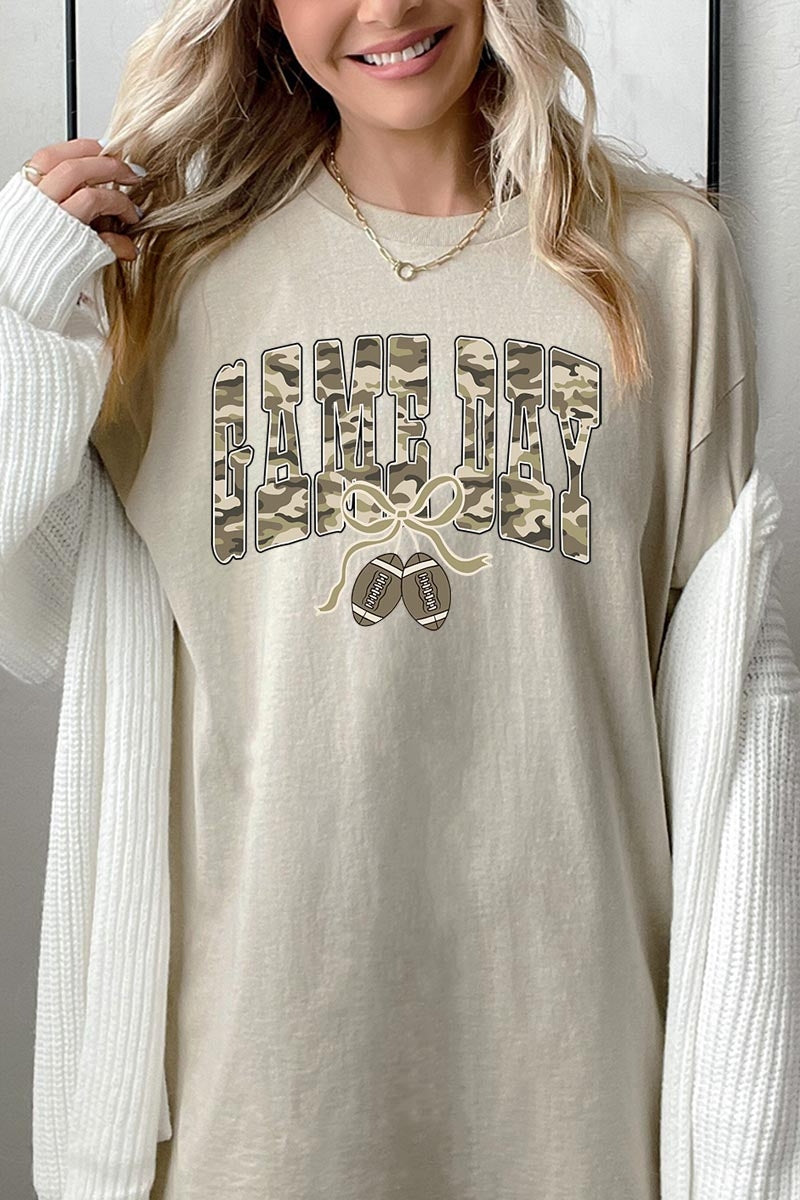 5000P-E3131 Football Game Day Camo Plus Heavy Cotton Tee $12.75