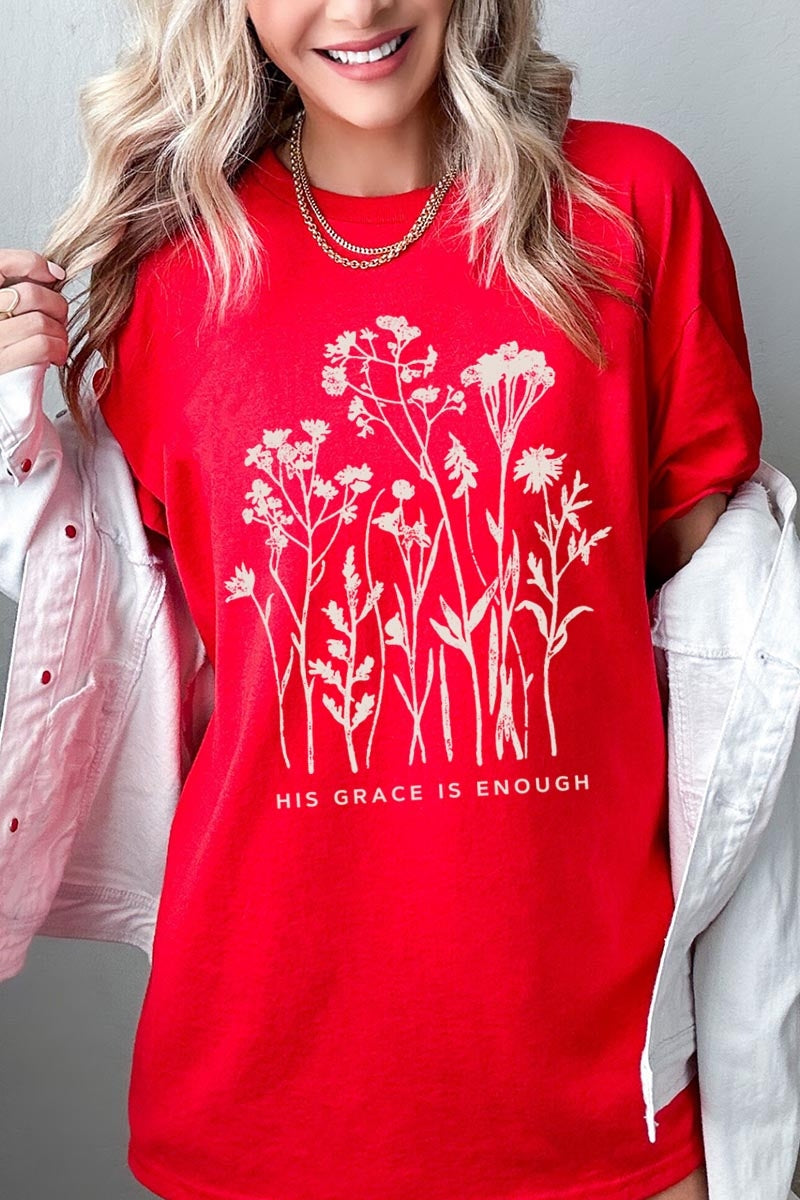 5000P-E3146 Christian Wildflower Graphic Plus Heavy Cotton Tee $12.75