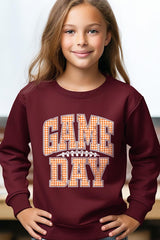 UL180B-E3129Z Orange Gingham Game Day Kids Graphic Sweatshirt $20