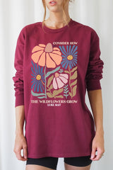 UL240P-E3067 Consider the Wildflowers Plus Long Sleeve Tee $17