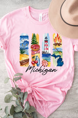 US3001-E3061MI Michigan State Brushstroke Graphic Tee $12.5