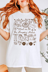 5000P-E3163 Pumpkin Patch Doodle Graphic Plus Heavy Cotton Tee $12.75