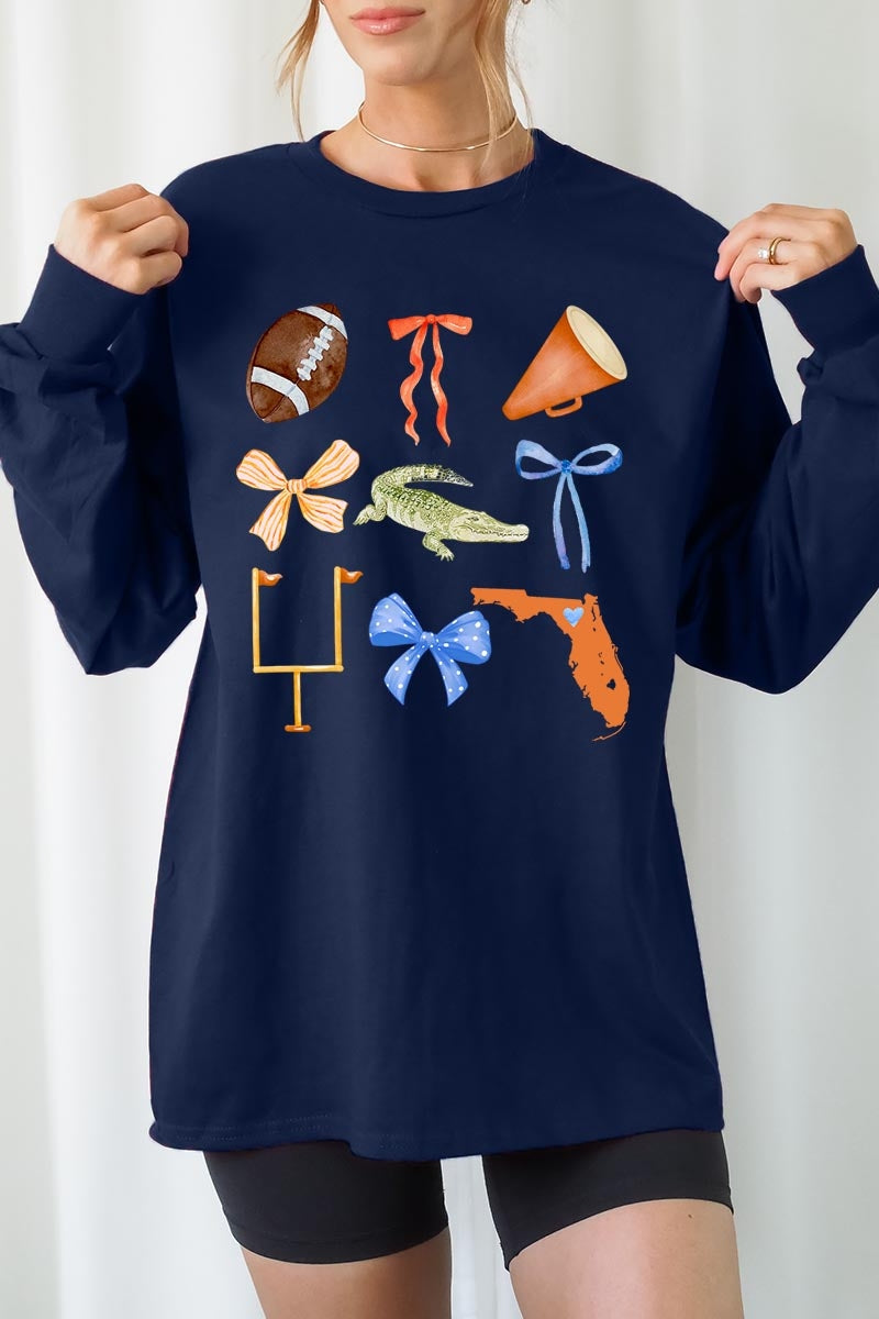 UL240-E3078 Florida Football Graphic Long Sleeve Tee $13.75