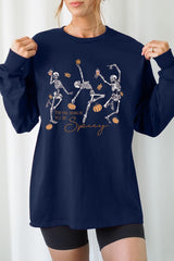 UL240P-E3123 Halloween Skeleton Graphic Plus Long Sleeve Tee $17