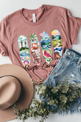 US3001P-E3061NC North Carolina State Brushstroke Graphic Plus Tee $16