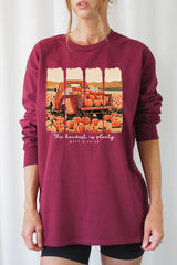 UL240-E3172 Harvest Is Plenty Graphic Long Sleeve Tee $13.75