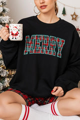 UL180-E3210 Classic Plaid Merry Graphic Sweatshirt $20