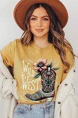 US3001-E3100 Wild West Cowgirl Boot Graphic Tee $12.5
