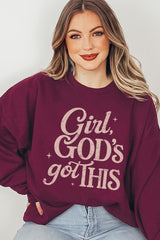 UL180P-E3102 Girl, Godu2019s Got This Graphic Plus Sweatshirt $25