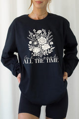 UL240-E3116 God Is Good Floral Graphic Long Sleeve Tee $13.75