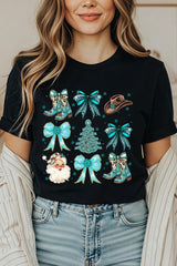 US3001P-E3180 Western Christmas Graphic Plus Tee $16