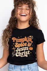 US3001Y-E3164Z Pumpkin Spice & Jesus Kids Graphic Tee $11