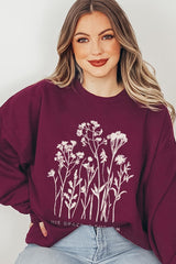 UL180P-E3146 Christian Wildflower Graphic Plus Sweatshirt $25