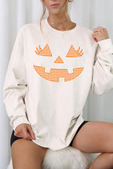 UL240-E3148 Cute Pumpkin Halloween Graphic Long Sleeve Tee $13.75