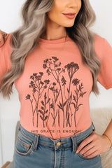 US3001P-E3146 Christian Wildflower Graphic Plus Tee $16