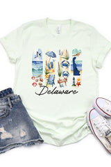 US3001-E3061DE Delaware State Brushstroke Graphic Tee $12.5