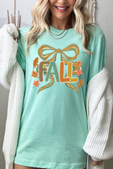 US3001P-E3121 Fall Brushstroke Bow Graphic Plus Tee $16