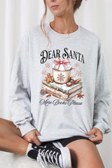 UL240P-E3205 Dear Santa Books Graphic Plus Long Sleeve Tee $17