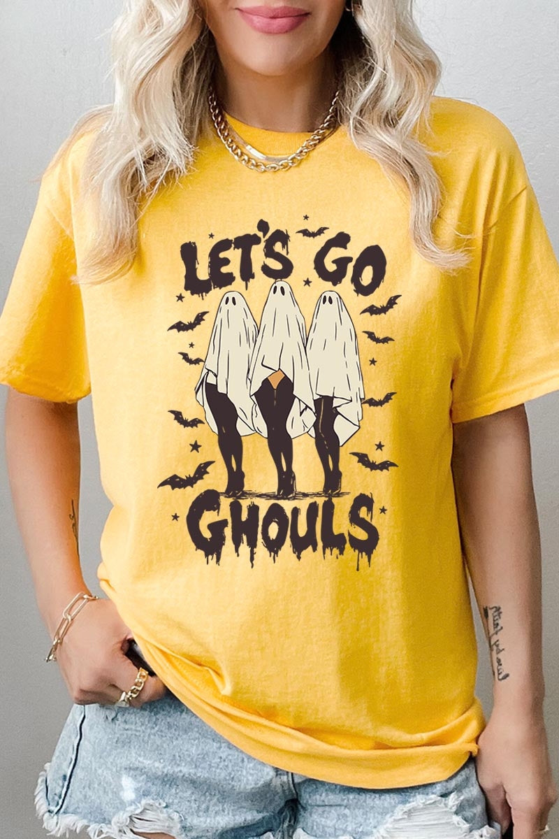 5000-E3160 Letu2019s Go Ghouls Ghost Graphic Heavy Cotton Tee $9