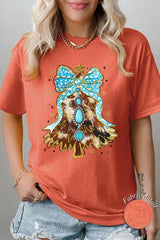 5000-E3184 Turquoise Christmas Tree Graphic Heavy Cotton Tee $9