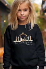 UL180B-E3183Z Nativity Gift Kids Graphic Sweatshirt $20