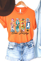 US3001P-E3061NJ New Jersey State Brushstroke Graphic Plus Tee $16