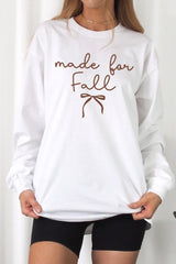 UL240P-E3151 Made For Fall Graphic Plus Long Sleeve Tee $17