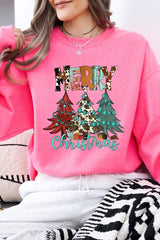 UL180-E3200 Merry Christmas Trees Graphic Sweatshirt $20