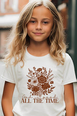 US3001Y-E3116Z God Is Good Floral Kids Graphic Tee $11