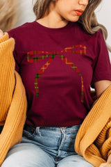 US3001P-E3211 Red Bow Christmas Graphic Plus Tee $16