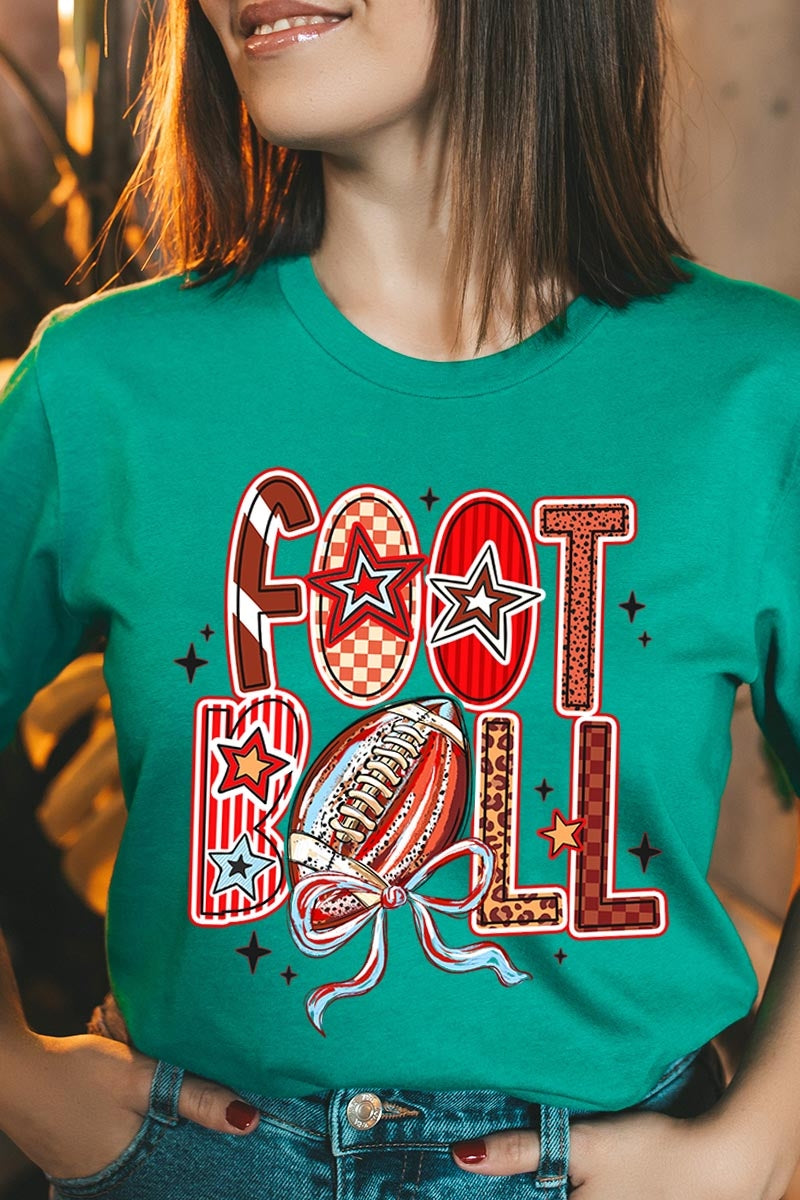 US3001-E3053 Brushstroke Football Graphic Tee $12.5
