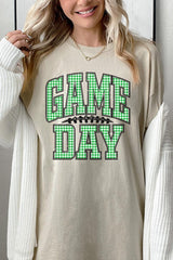 5000P-E3128 Green Gingham Game Day Plus Heavy Cotton Tee $12.75