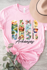 US3001P-E3061AR Arkansas State Brushstroke Graphic Plus Tee $16