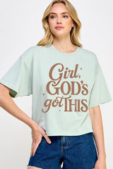 CTS-E3102 Girl, Godu2019s Got This Graphic Relaxed Crop Top $11
