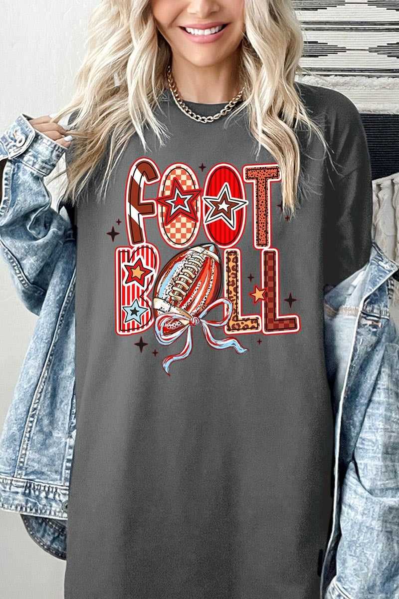 5000P-E3053 Brushstroke Football Graphic Plus Heavy Cotton Tee $12.75