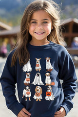UL180B-E3106Z Halloween Ghost Dog Kids Graphic Sweatshirt $20