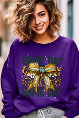 UL180-E3090 Yellow Football Game Day Bow Graphic Sweatshirt $20