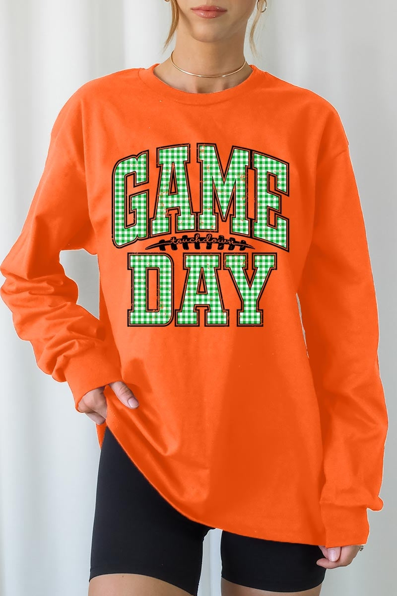 UL240P-E3128 Green Gingham Game Day Plus Long Sleeve Tee $17