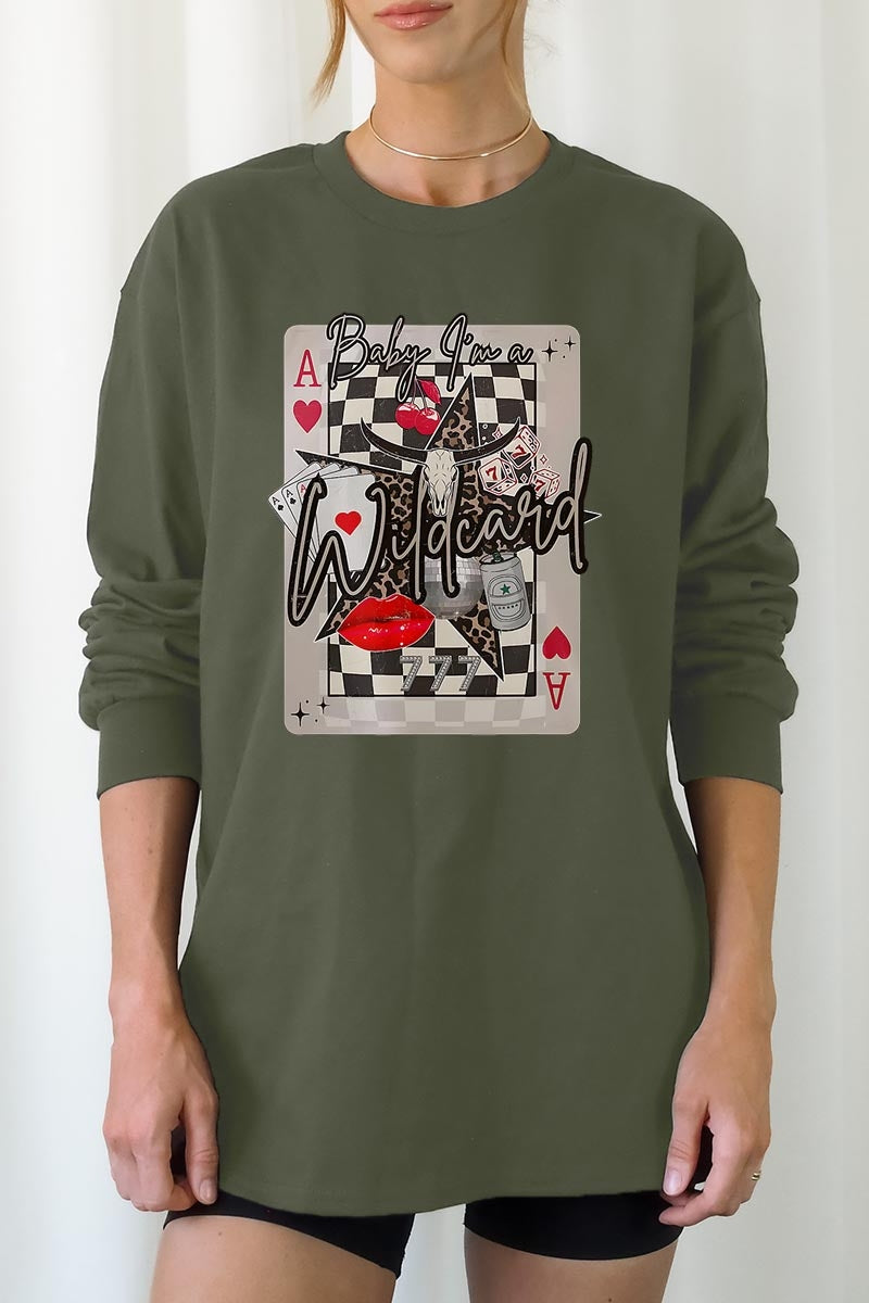 UL240-E3099 Retro Wildcard Graphic Long Sleeve Tee $13.75
