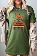 US3001P-E3150 Halloween Truck Dogs Graphic Plus Tee $16