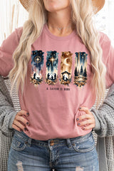 US3001P-E3204 Savior Is Born Nativity Graphic Plus Tee $16