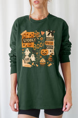 UL240-E3084 Halloween collage Graphic Long Sleeve Tee $13.75