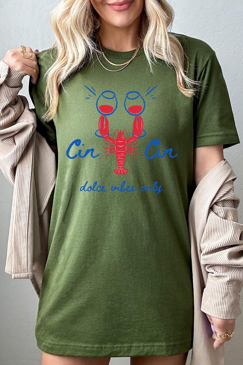 US3001-E3069 Cin Cin Lobster Celebration Graphic Tee $12.5