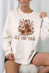 UL240P-E3116 God Is Good Floral Graphic Plus Long Sleeve Tee $17