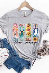 US3001P-E3061NJ New Jersey State Brushstroke Graphic Plus Tee $16