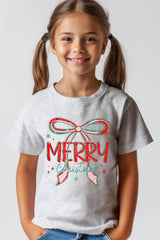 US3001Y-E3197Z Merry Christmas Bow Kids Graphic Tee $11