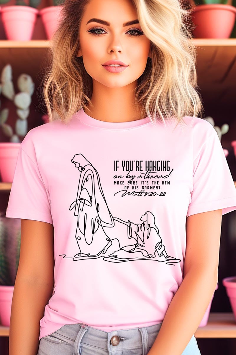 US3001P-E3075 If Youu2019re Hanging On Line Art Graphic Plus Tee $16